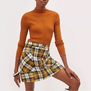 Anthropologie Plaid Mini Skirt